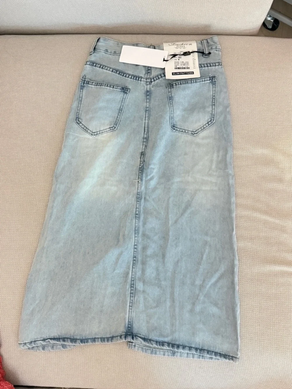 Light Blue Denim Maxi Skirt — High-Waist Straight Silhouette
